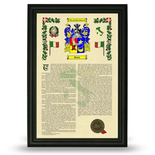 Bosca Armorial History Framed - Black