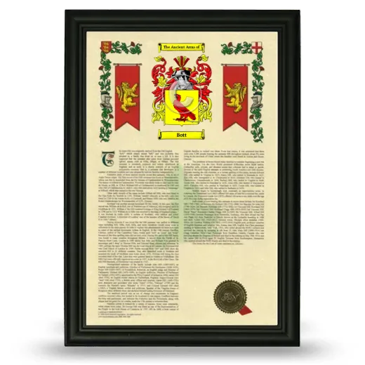 Bott Armorial History Framed - Black