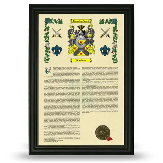 Bouchers Armorial History Framed - Black