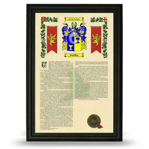 Boulding Armorial History Framed - Black
