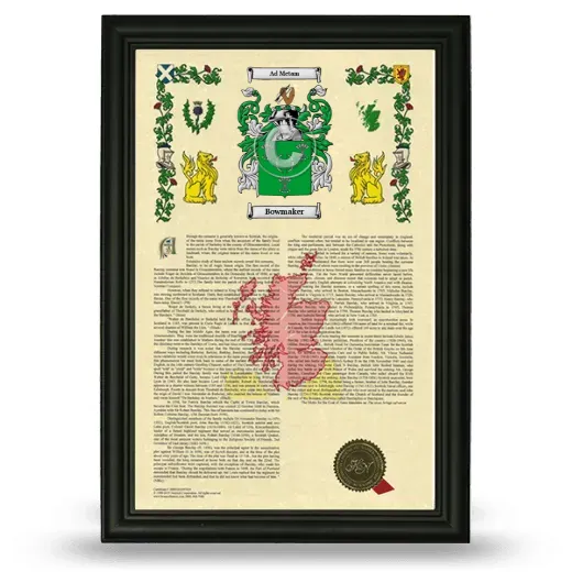 Bowmaker Armorial History Framed - Black