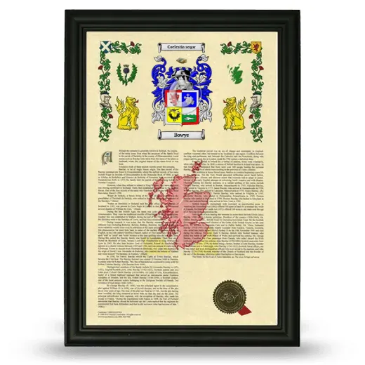 Bowye Armorial History Framed - Black