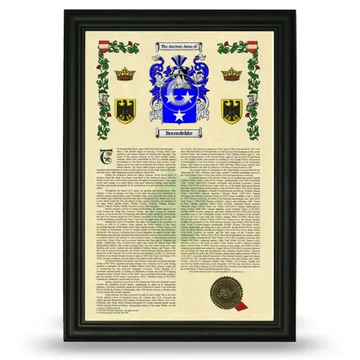 Braendekke Armorial History Framed - Black
