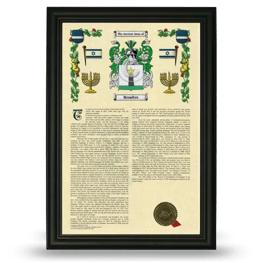 Brandtes Armorial History Framed - Black