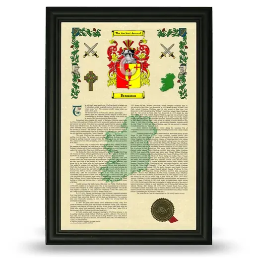 Brannam Armorial History Framed - Black
