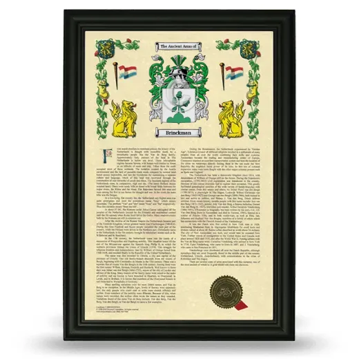 Brinckman Armorial History Framed - Black