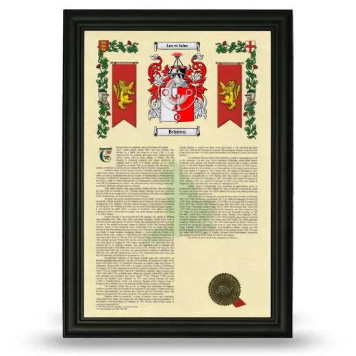 Brinten Armorial History Framed - Black