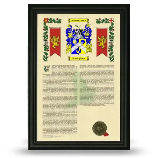 Brittingham Armorial History Framed - Black