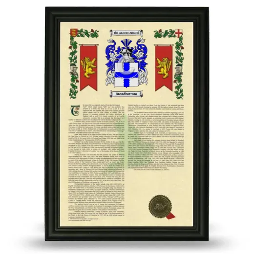 Broadbottom Armorial History Framed - Black