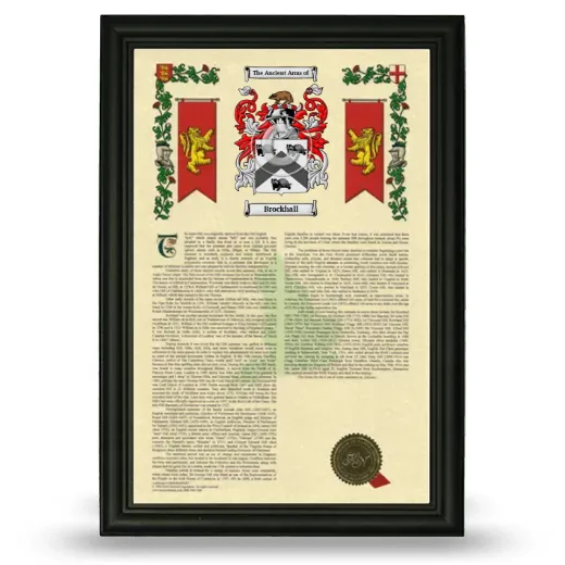 Brockhall Armorial History Framed - Black
