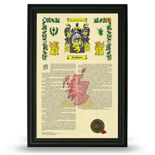 Brockhurst Armorial History Framed - Black