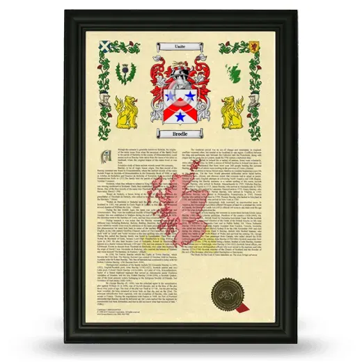 Brodle Armorial History Framed - Black