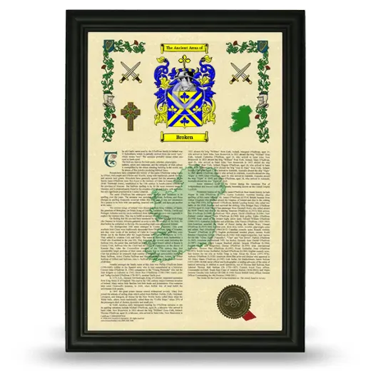 Broken Armorial History Framed - Black