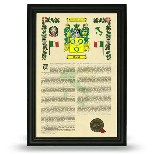 Bronni Armorial History Framed - Black