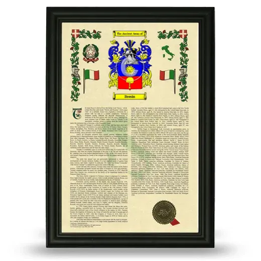 Brosin Armorial History Framed - Black