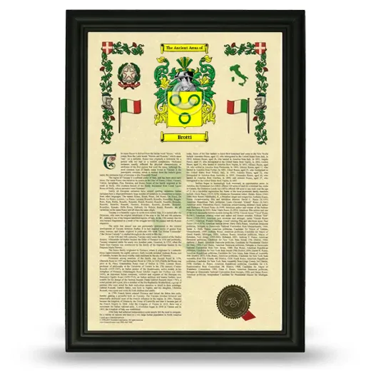 Brotti Armorial History Framed - Black