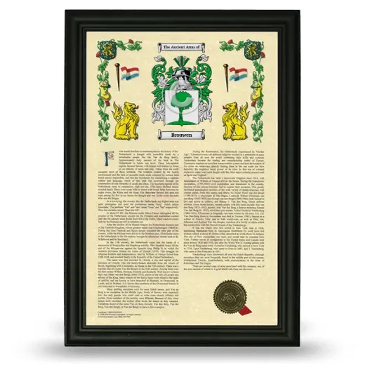 Brouwen Armorial History Framed - Black