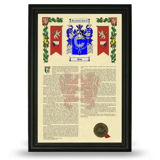 Broz Armorial History Framed - Black