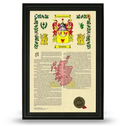 Brunston Armorial History Framed - Black