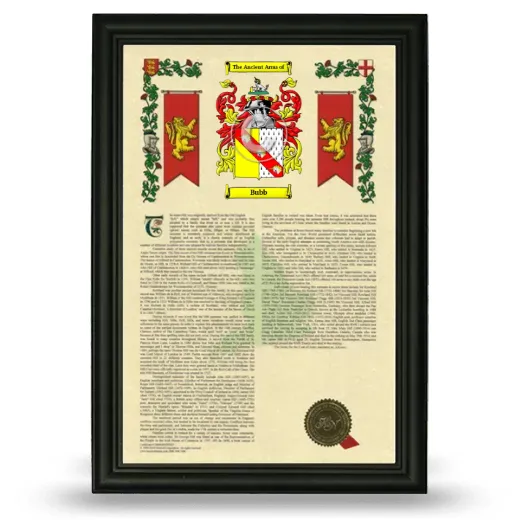 Bubb Armorial History Framed - Black