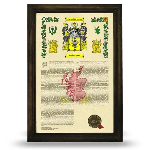 Buchannent Armorial History Framed - Brown