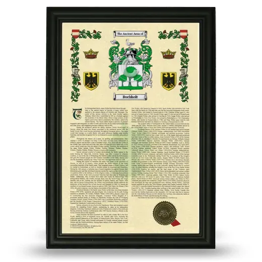 Buchholt Armorial History Framed - Black