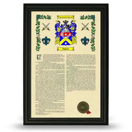 Bugeau Armorial History Framed - Black
