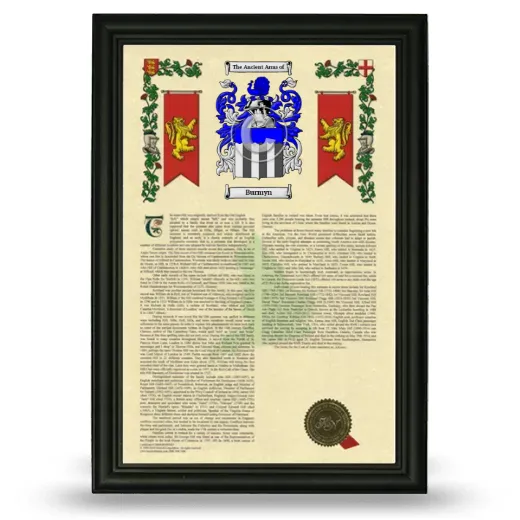Burmyn Armorial History Framed - Black