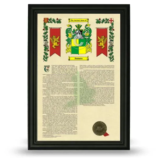 Burners Armorial History Framed - Black