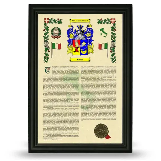 Busca Armorial History Framed - Black