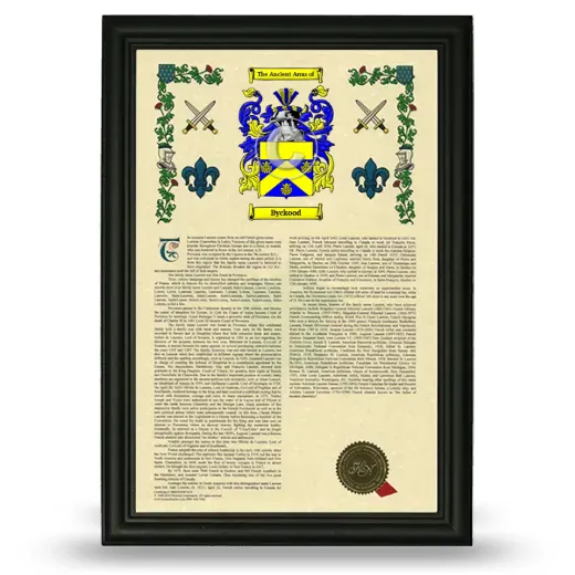 Byckood Armorial History Framed - Black