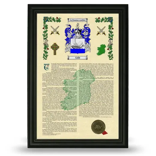 Caile Armorial History Framed - Black