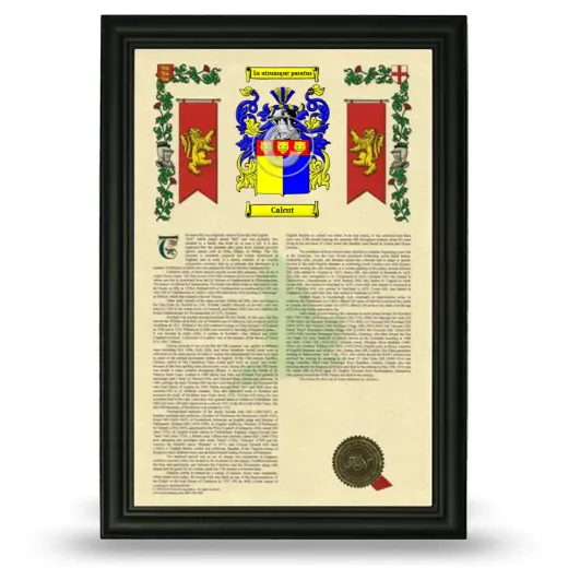 Calcut Armorial History Framed - Black