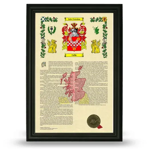 Calla Armorial History Framed - Black