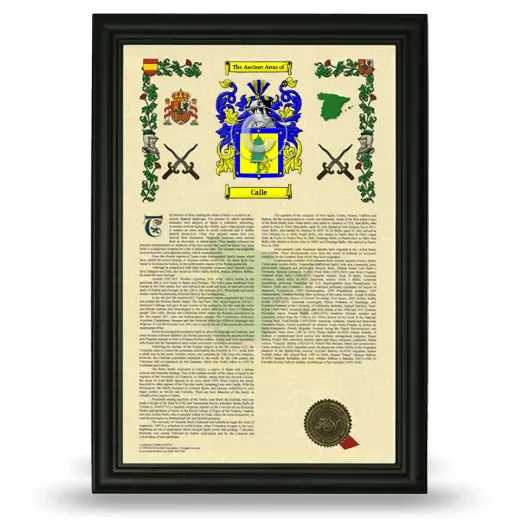 Calle Armorial History Framed - Black