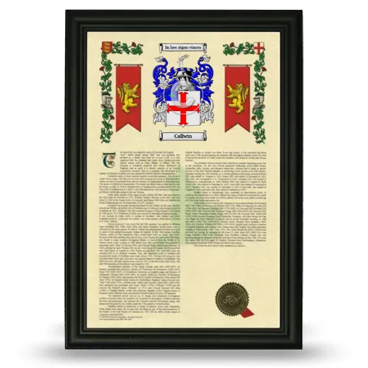 Callwin Armorial History Framed - Black