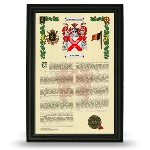 Cambion Armorial History Framed - Black