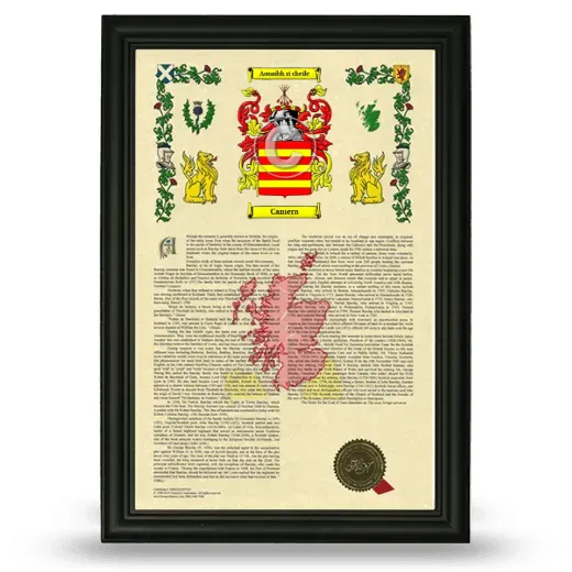 Camera Armorial History Framed - Black