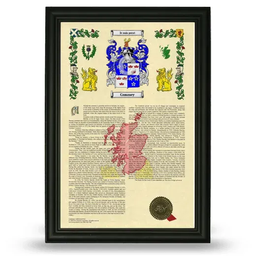 Cammey Armorial History Framed - Black