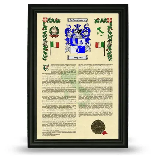 Campanio Armorial History Framed - Black