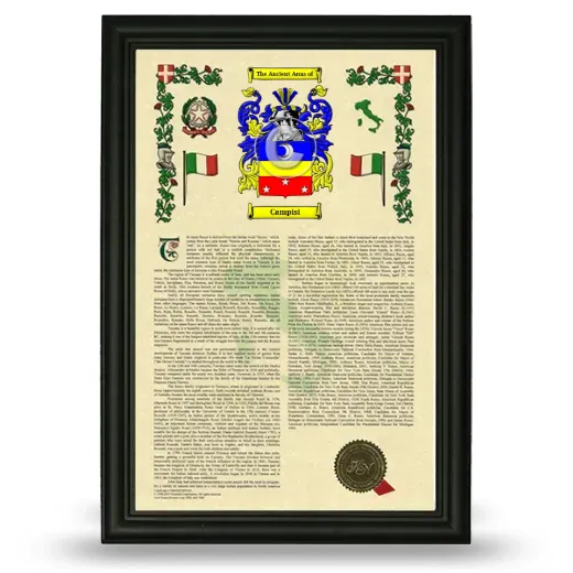 Campisi Armorial History Framed - Black