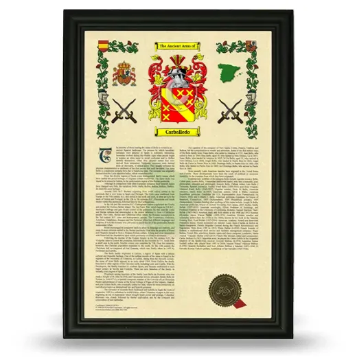 Carballedo Armorial History Framed - Black