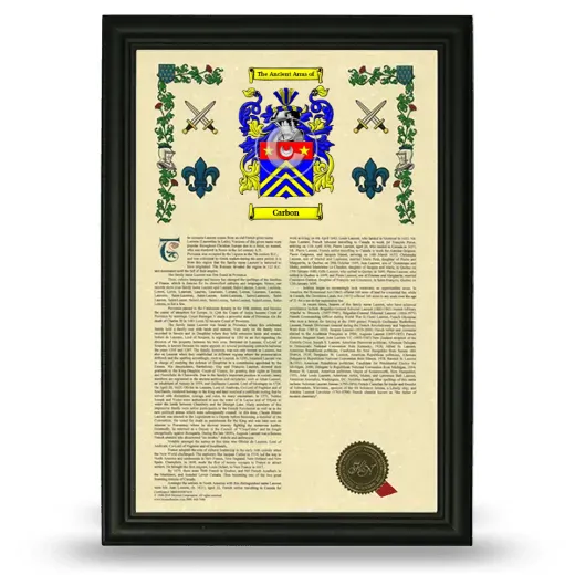 Carbon Armorial History Framed - Black