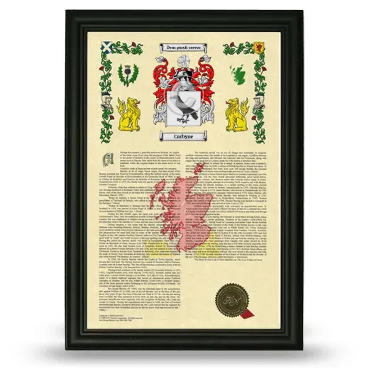 Carbyne Armorial History Framed - Black
