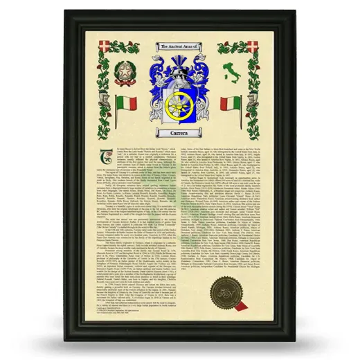 Carrera Armorial History Framed - Black