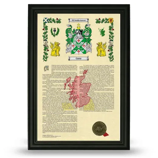Carsy Armorial History Framed - Black