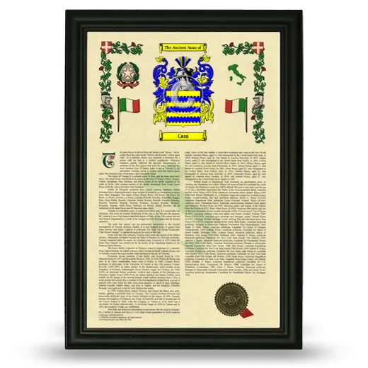 Casa Armorial History Framed - Black