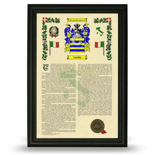 Casalini Armorial History Framed - Black