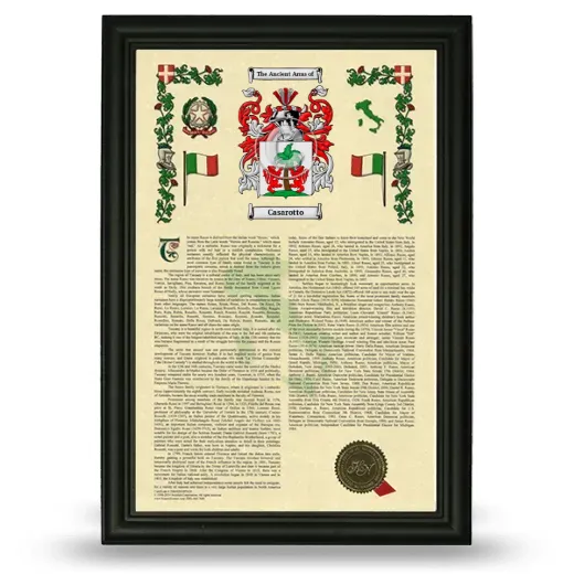 Casarotto Armorial History Framed - Black