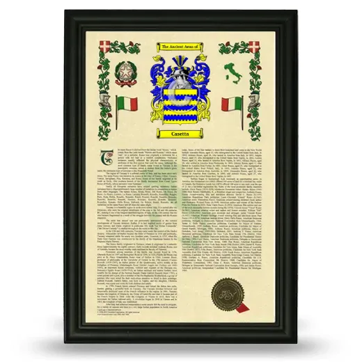 Casetta Armorial History Framed - Black